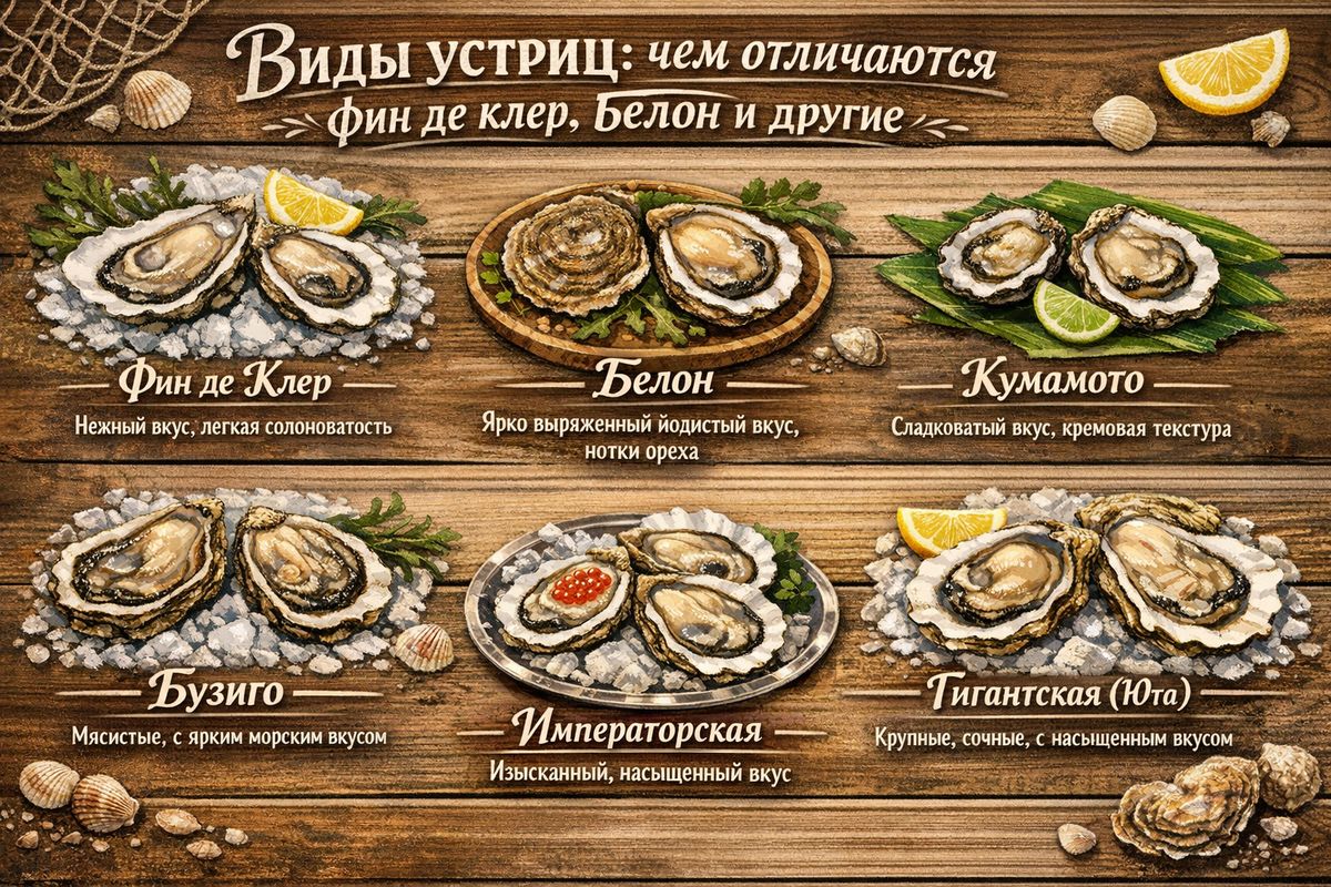 Устрицы: от белона до кумамото — что нужно знать о каждом виде