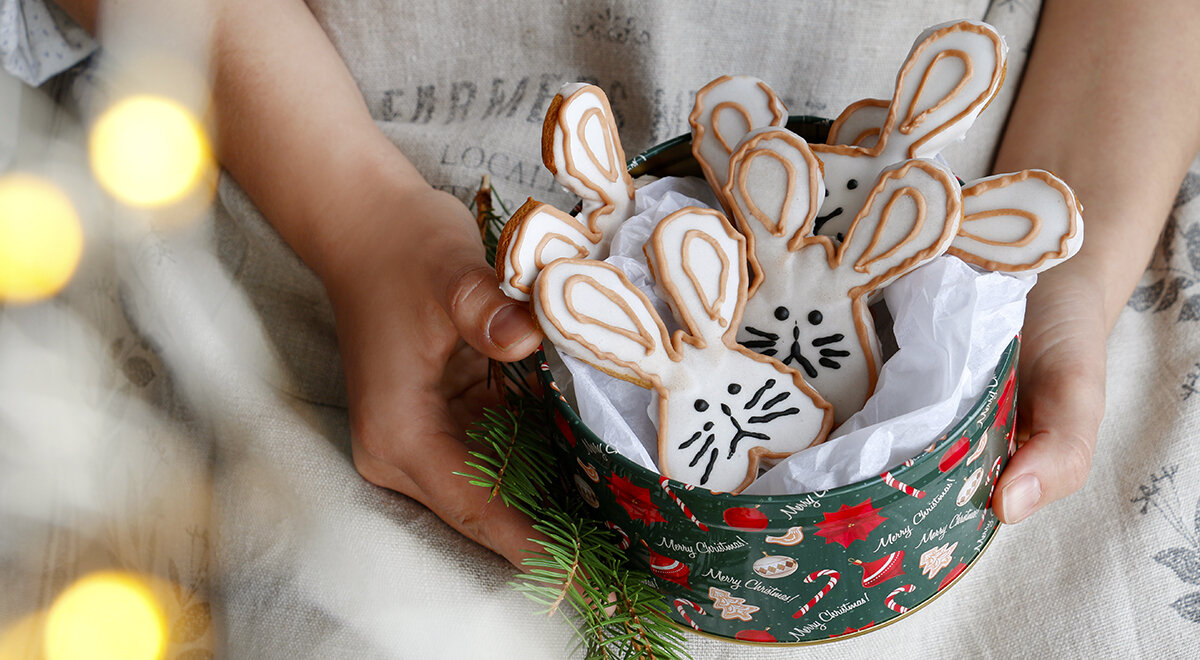 Как приготовить удивительные новогодние пряники в виде кроликов